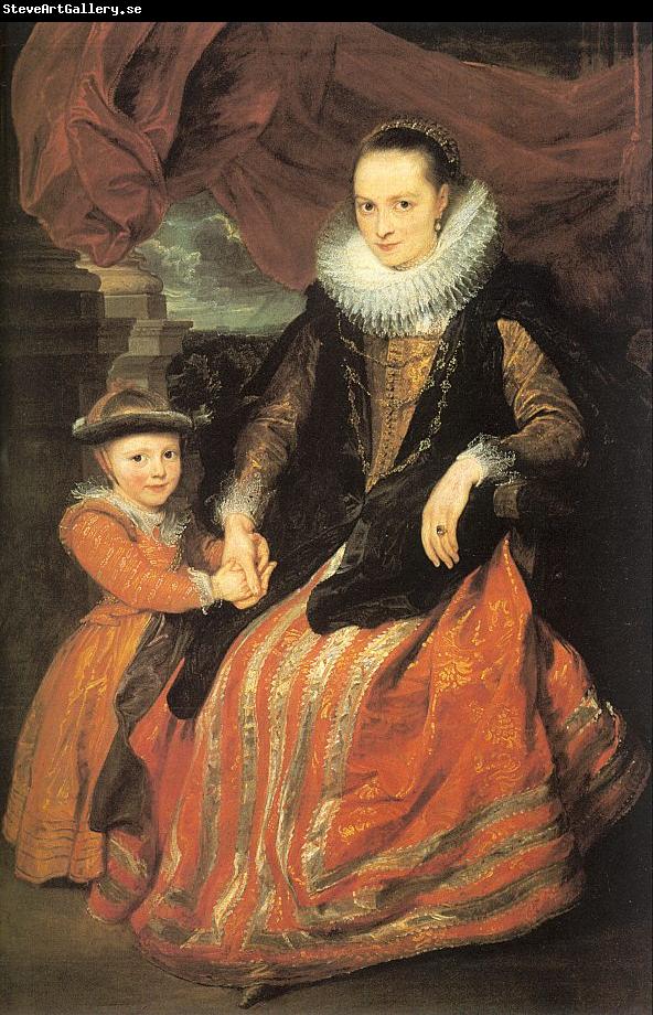 Dyck, Anthony van Susanna Fourment and her Daughter